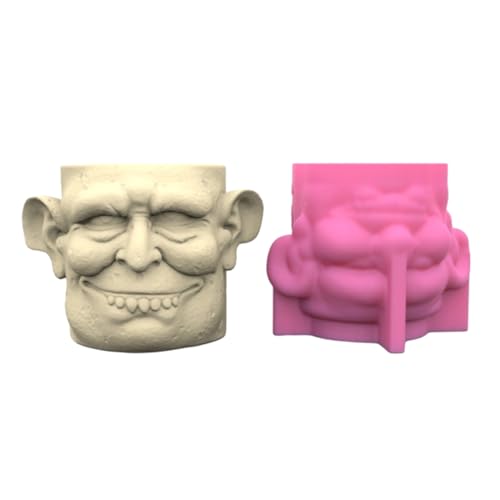 Blütenpot Form Silikon Tonform Stranger Gesichtsform Silikonmaterial Für Handherstellung Betonharzblütenblüten Töpfe von DABAIXIONG