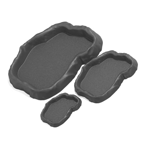 DABAIXIONG 3pcs Nonslip Basis Reptilien Fütterungsschale Nahrungsmittelschale Bad Für Amphibien Haustier Fütterung Badewässerungslösung Multifunktionale Reptilien von DABAIXIONG