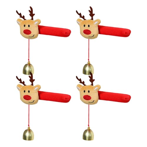 DABAIXIONG 4PCS Holiday Door Cover Mit Hängenden Glocken Weiche Weihnachtsdekoration Für Familienfestes Zubehör Schnelle Setups Türgriff Beschützer von DABAIXIONG