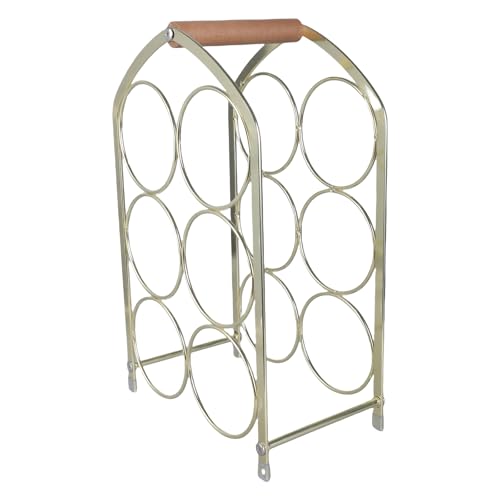 DABAIXIONG Dekorative Metall Und Holzweinhalter Freistehende 3 Ebenen Ausstellen Für 6 Flaschen Raumsparende Weinkeller Rack von DABAIXIONG