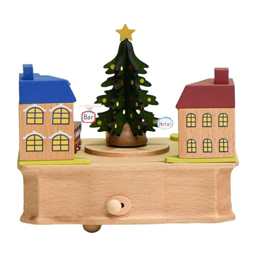 DABAIXIONG Elegante Feiertags Musikbox Mit Weihnachtsbaum Und Straßengebäude Perfekt Für Oder Bürodekoration von DABAIXIONG