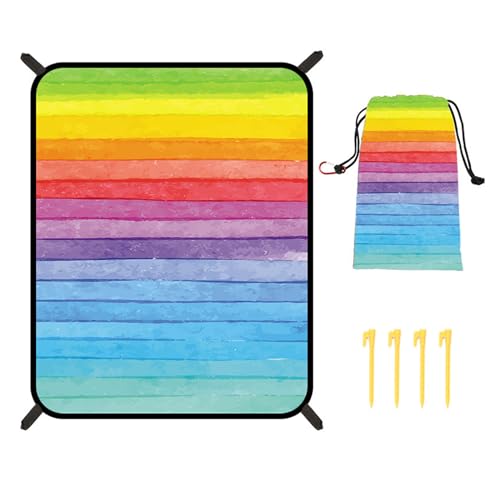 DABAIXIONG Faltbare Reisematte Bequeme Große Kapazität Picknicks Teppich Farbenfrohe Matten Sand Frees Pad Für Strand Und Außengebrauch von DABAIXIONG