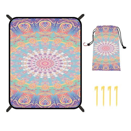 DABAIXIONG Faltbare Reisematte Bequeme Große Kapazität Picknicks Teppich Farbenfrohe Matten Sand Frees Pad Für Strand Und Außengebrauch von DABAIXIONG
