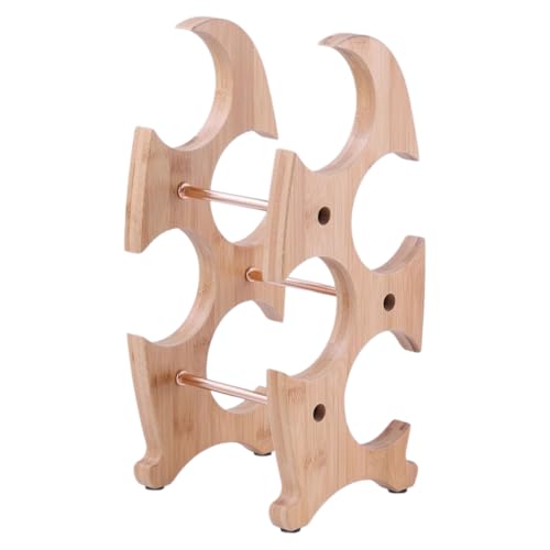 DABAIXIONG Funktional 4 Flaschen Weinregal Platz Sparende Weinflasche Ständer Tragbarer Holzhalterhalter Für Arbeitsplatten von DABAIXIONG