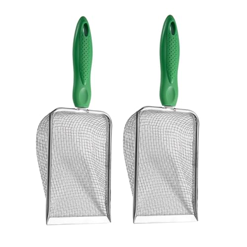 DABAIXIONG Katzen Müll Schaufel Edelstahl Katzen Schaufel Mit Langem Für Kleine Kätzchen Welpen Pet Reinigung Gartenboden Sieb von DABAIXIONG
