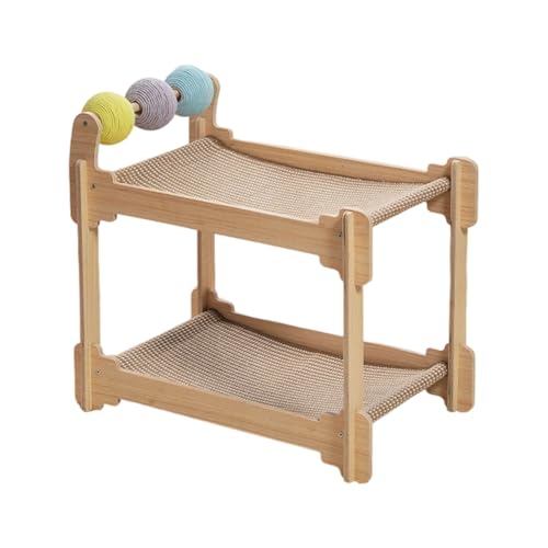 DABAIXIONG Katzenkratzer Bett Doppelschicht Plattform Natürlicher Sisalholzrahmen Kratzfeste Möbel Für Aktives Haustier Doppelschichtkratzbett Ruht von DABAIXIONG