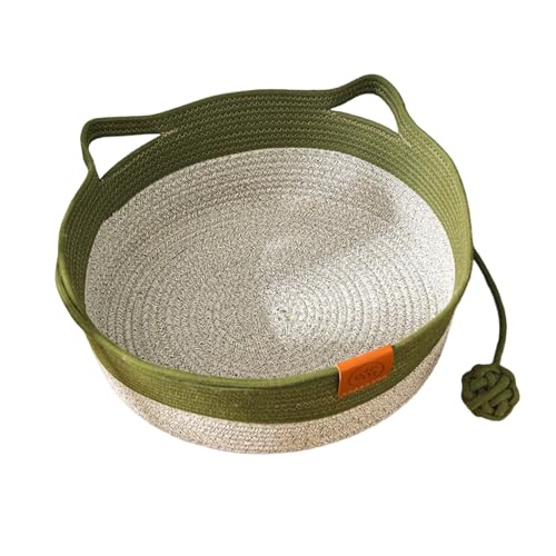 DABAIXIONG Katzenspielkorbbett Stilvolles Nest Für Kleine Welpen Cartoon Kätzchen Matte Haustierbett Kratzfest Für Haushaltsbaumwollseilkatzen Matte von DABAIXIONG