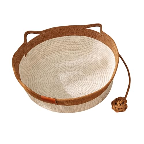 DABAIXIONG Katzenspielkorbbett Stilvolles Nest Für Kleine Welpen Cartoon Kätzchen Matte Haustierbett Kratzfest Für Haushaltsbaumwollseilkatzen Matte von DABAIXIONG