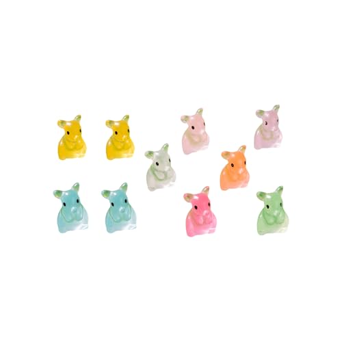 DABAIXIONG Packung Von 10 Farbenfrohen Winzigen Mausfiguren In Harz Für Haarclip Haarbindung Dollhouses Und Garten Verzierungen Farbenfrohe Harztiere Miniaturen von DABAIXIONG