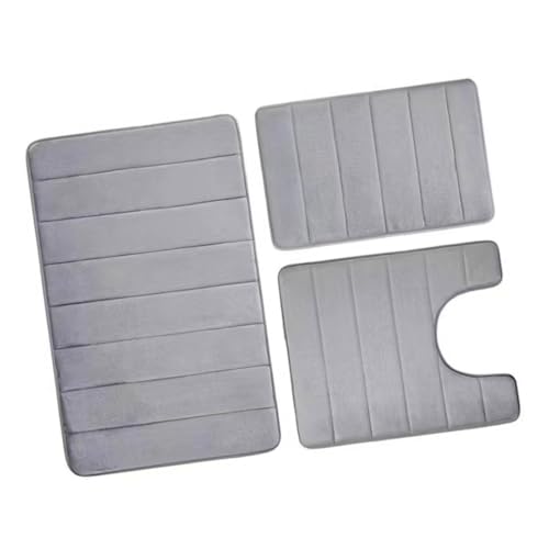 DABAIXIONG Set Von 3 Badezimmer Teppiche Flanellbadmatten Nicht Sliptoilettenmatten Super Absorbierende Fuße Fußpolster Teppichen Maschine Waschung von DABAIXIONG