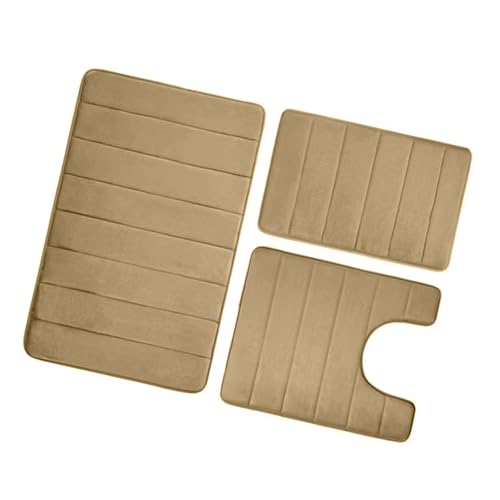 DABAIXIONG Set Von 3 Badezimmer Teppiche Flanellbadmatten Nicht Sliptoilettenmatten Super Absorbierende Fuße Fußpolster Teppichen Maschine Waschung von DABAIXIONG