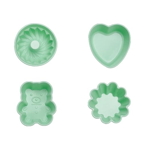 DABAIXIONG Set Von 4 Flexiblen Silikon Muffins Tablett Dessertform Wärmefest Cupcake Formen Praktische Backformen Für Dessert von DABAIXIONG