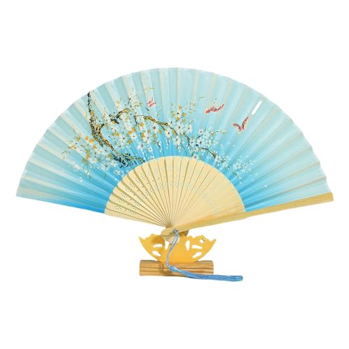 Traditionelle Bambus Rahmen Handheld Fan Chinesische Blumenmuster Falten Hochzeit Tanzfotografie Requisiten Home Decors Blumen Schmetterling Muster Hand von DABAIXIONG