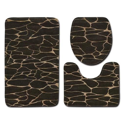 DABAIXIONG Weiche Und Plüsch 3PCs Badezimmermatten Set Polyesterfaser Toilettendeckel Bodenmatten Für Moderne Häuser Mit Sicherheitsmerkmalen von DABAIXIONG