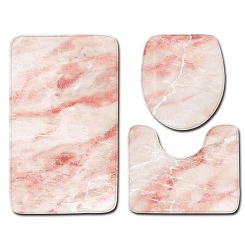 DABAIXIONG Weiche Und Plüsch 3PCs Badezimmermatten Set Polyesterfaser Toilettendeckel Bodenmatten Für Moderne Häuser Mit Sicherheitsmerkmalen von DABAIXIONG
