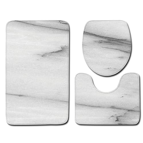 DABAIXIONG Weiche Und Plüsch 3PCs Badezimmermatten Set Polyesterfaser Toilettendeckel Bodenmatten Für Moderne Häuser Mit Sicherheitsmerkmalen von DABAIXIONG