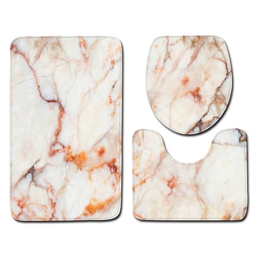 DABAIXIONG Weiche Und Plüsch 3PCs Badezimmermatten Set Polyesterfaser Toilettendeckel Bodenmatten Für Moderne Häuser Mit Sicherheitsmerkmalen von DABAIXIONG