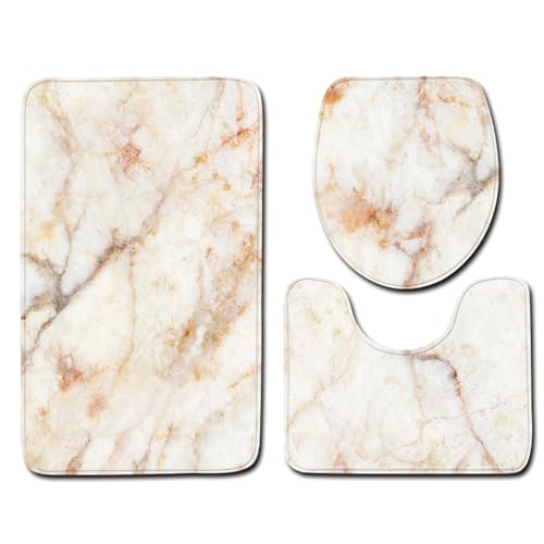 DABAIXIONG Weiche Und Plüsch 3PCs Badezimmermatten Set Polyesterfaser Toilettendeckel Bodenmatten Für Moderne Häuser Mit Sicherheitsmerkmalen von DABAIXIONG