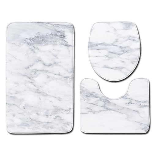 DABAIXIONG Weiche Und Plüsch 3PCs Badezimmermatten Set Polyesterfaser Toilettendeckel Bodenmatten Für Moderne Häuser Mit Sicherheitsmerkmalen von DABAIXIONG