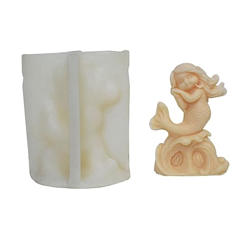 Einzigartige Meerjungfrau Silikonform Kerze Gips Formen Schöne Ozean Thema 3D Meerjungfrau Duft Kerze Silikonform von DABAIXIONG