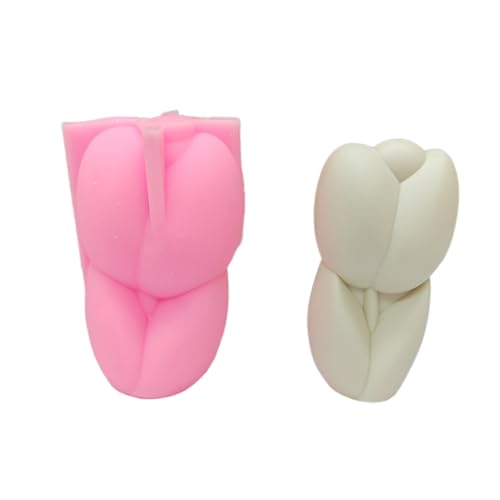 Farbenfrohe Blumen Thema Silikonform Glatte Kerzenform Tulpen Form Seife Formen Ornament Aromatherapie Gussformen von DABAIXIONG