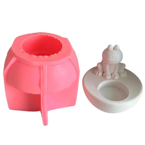 Froschförmige Kerzenhalter Form 3D Kerzenständer Silikonform Schönes Gips Candlestick Formen Schmuckwerkzeuge von DABAIXIONG