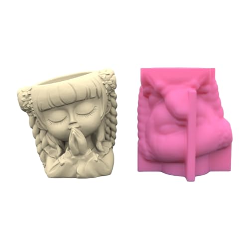 Gebetsmädchen Stifthalter Silikonform Tisch Ornament Schimmelpicke Here Werkzeug Sukkulente Pflanzgefäß Schimmel Leicht Zu Reinigen von DABAIXIONG