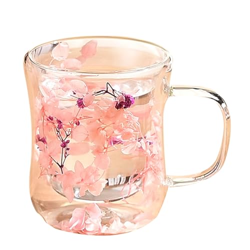 Glasbecher Mit Getrockneten Blumen Transparenten Doppelwandkaffeetasse Mit Griffe Isoliert Getränke Für Heiße Getränke Glasbecher Mit Getrockneten Blumen Transparenten Doppelwandkaffeetasse Mit Griffe Isoliert Getränke Für Heiße Getränke von DABAIXIONG