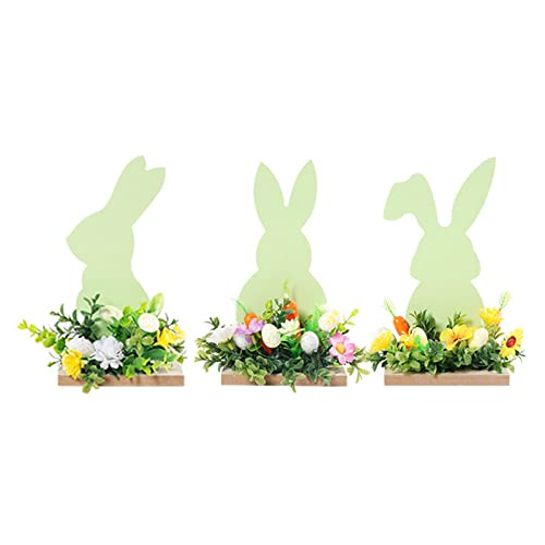 Hölzerne Kaninchenverzierung Tabletop Dekorationen Kinder Handwerk Geschenke Party Versorgung Grüne Hasen Osterdekor Für Wohnzimmer von DABAIXIONG