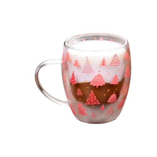 Isolierte Weihnachtsbaumglasbecher Weihnachtsbaumglas Kaffeetassen Doppelwand Isolierung Glas Tasse Isolierte Weihnachtsbaumglasbecher Weihnachtsbaumglas Kaffeetassen Doppelwand Isolierung Glas Tasse von DABAIXIONG