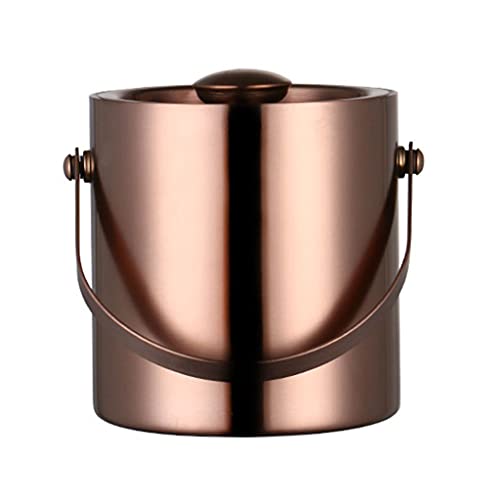 KTV Edelstahl Eiseimer 3L Liter Doppelthermische Isolierung Chilling Eimer Champagner/Roségold/Silber von DABAIXIONG