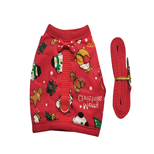 DABAIXIONG Kaninchenweste Kleines Haustierkabelbaum Leine Set Flucht Proof Niedliche Weihnachtskostüm Rot/grün Für Hamster Mäuse Meerschweinchen Kaninchenkabelbaum Und Leine Set Für Wandeln von DABAIXIONG