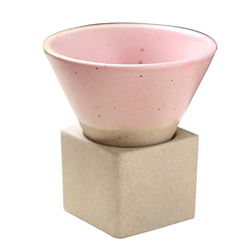Keramische Kaffeetassen Mit Basis 100ml Dreieckiger Kegelform Porzellan Tasse Tasse Für Latte Haushaltsküchenbar von DABAIXIONG