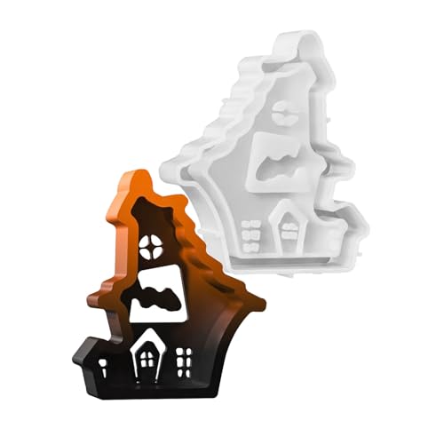 Komplizierter Hohlhaus Silikonhandwerk Für Harz Kerzenhalter Halloween Themen Home Decoration Food Grade Silikon Kerzenform von DABAIXIONG
