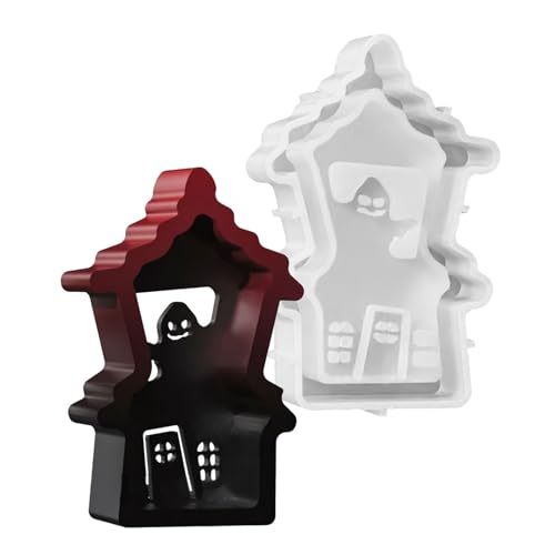 Komplizierter Hohlhaus Silikonhandwerk Für Harz Kerzenhalter Halloween Themen Home Decoration Food Grade Silikon Kerzenform von DABAIXIONG