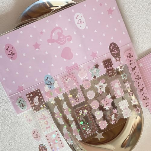 Kreativer Kunstaufkleber Funkelnder Kleber Dekoration Für Scrapbooking Journal Phone Case Laptop Art Craft Paper Aufkleber von DABAIXIONG
