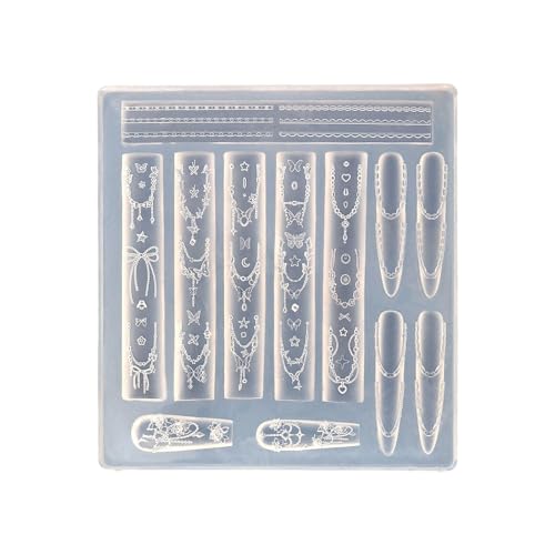 Mehrzweck Nägel Kunst Silikonform Für 3D Designs Schmetterlingsblummondmuster Tragbar Für Acrylhandwerksvorräte von DABAIXIONG