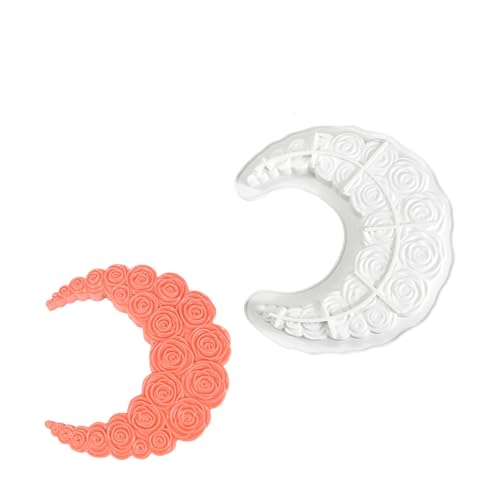 Mond Rose Silikonformen Für Mousses Kuchen Schokoladenkerze Seife Crafting Food Safe Backwerkzeug Küche Zubehör Mehrzweck Mondformen Für Desserthandwerk von DABAIXIONG