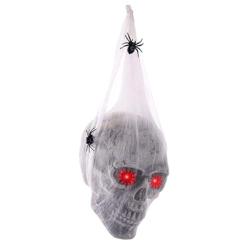 Reaktiver Glühender Schädel Mit Spinnwebs Erschreckend Halloween Decoration Skull Charme Mit Schall Kontrollierter Lichteffekt von DABAIXIONG