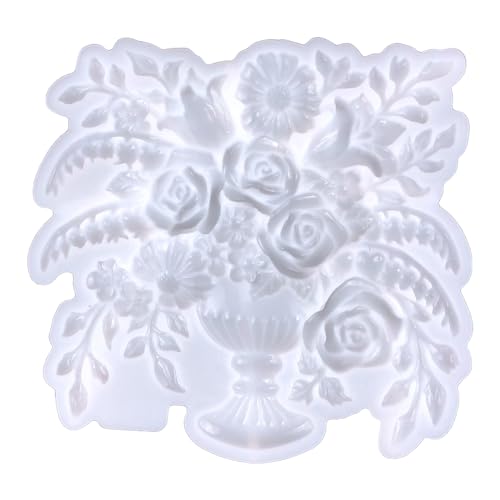 Rose Blumenpot Silikonform Epoxy Harzform Tisch Ornament Form Home Dekoration Gips Makitieren Sie Einfach Zu Reinigen Zu Reinigen von DABAIXIONG