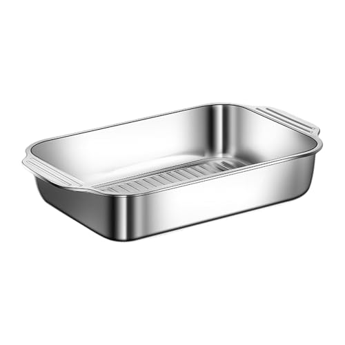 Rostel Quadratische Silbernahrungsschale Effiziente Edelstahl Servierplatte Proof Spülmaschine Freundliche Küchenschale Rostel Quadratische Silbernahrungsschale Effiziente Edelstahl Servierplatte Proof Spülmaschine Freundliche Küchenschale von DABAIXIONG