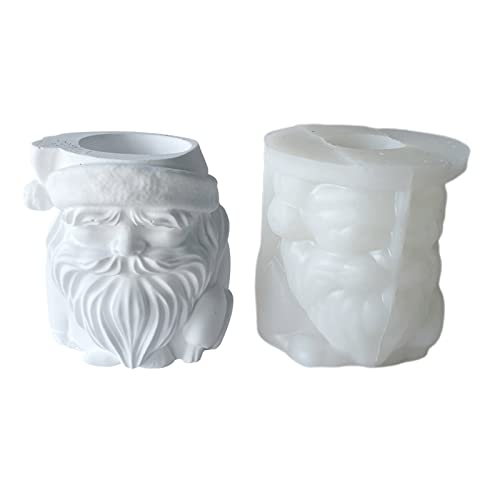 Santa Gypsum Blumentopf Silikonform Epoxidharzgussform Schimmel Sukkulente Vase Zementform Kerzenhalter Form Form von DABAIXIONG