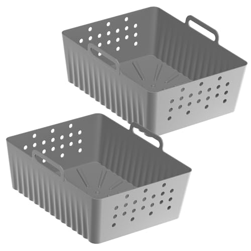 Set Von 2 Silikonlinern Silikontöpfe Liner Luft Frittierschale Silikonluft Frittierkorb Luft Frittierzubehör Zum Kochen von DABAIXIONG