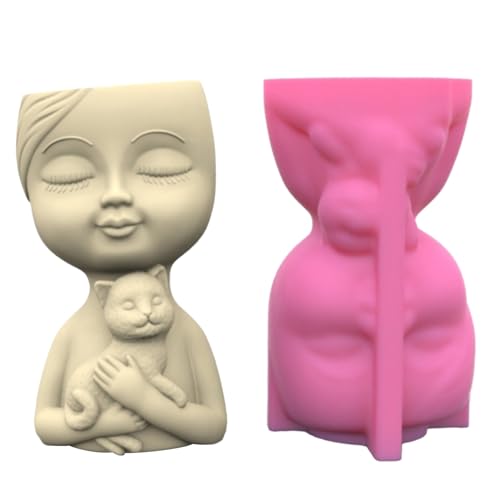 Silikonform Für Saftige Pflanzentöpfe Garten Statuen Junge Und Welpe Blumenkapsel Einzigartige Stifthalter Harzformen von DABAIXIONG