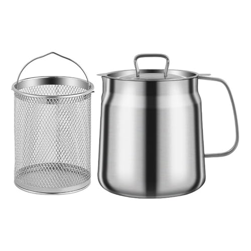Tragbare 2 In 1 Ölsiebstöpfe Für Küchen Und Edelstahl Stahl Spitainer Fritteusen Mit Korb Tragbare 2 In 1 Ölsiebstöpfe Für Küchen Und Edelstahl Stahl Spitainer Fritteusen Mit Korb von DABAIXIONG