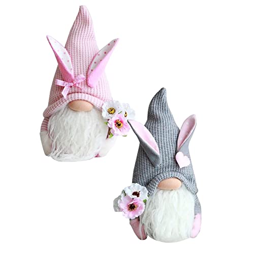 2 Stück Ostern Deko Wichtel Handgemachte Plüsch Osterhasen Zwerge Osterhasen Puppen Ostern Gnome für Frühling Ostern Dekoration Ostern Festliche Geschenk (A+B #7, One Size) von DABASHAN