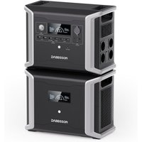 Dabsson Halbfestes Lithium Eisen Phosphate Tragbares Netzteil DBS1300+Kapazit ä t Erweiterungsbatterie, Groß ß e Kapazit ä t Netzteil (1330 Wh+1700 von DABBSSON