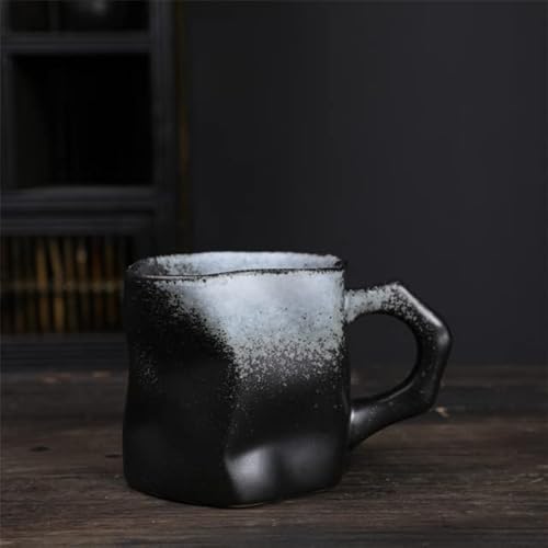 DABIN Unregelmäßige gedrehte Form Tasse Ofenwechsel Keramik Kaffee Teetasse mit Griff Polychromatische kreative Keramik Tassen Kaffeetassen Retro von DABIN