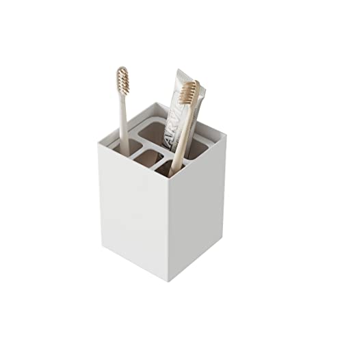 DABSTORY Zahnputzbecher Weiß Zahnputzbecherhalter FOGHI Bad Zahnbecher Modern Design Becher für Zahnbürsten von DABSTORY