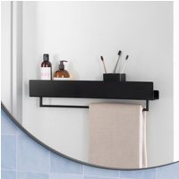 Schwarze Edelstahl Badezimmer Ablage Mit Handtuchhalter von DABSTORY